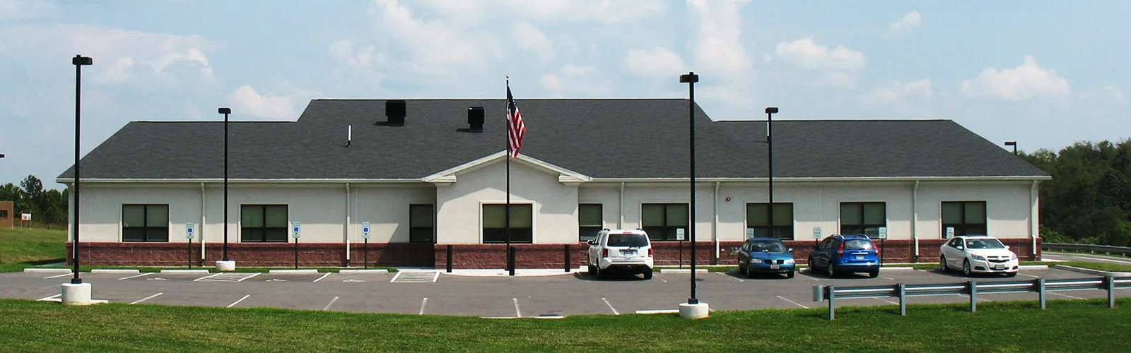 Single-story professional office building with parking on Marcy Road in Dublin, Virginia